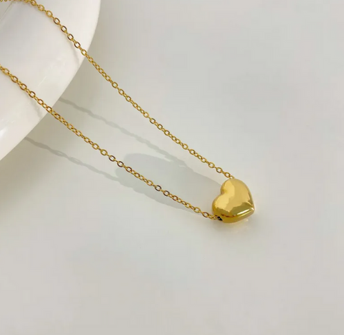 3D Love Heart Pendant Necklace