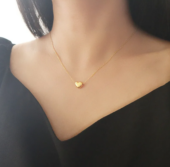 3D Love Heart Pendant Necklace