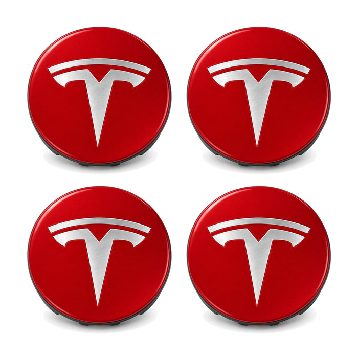 Silver label on red background