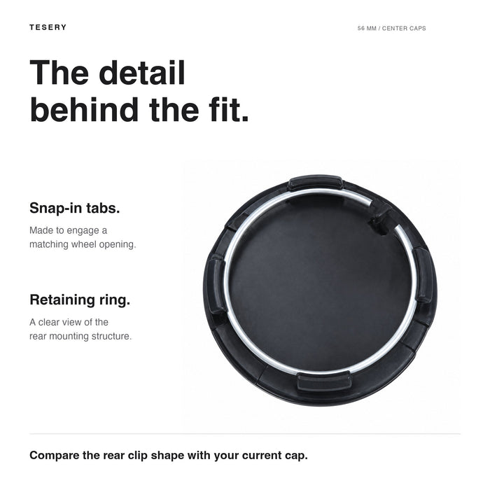 4 Pcs Hub Caps Covers Car for Tesla Model 3/Y/S/X (Diameter 56MM) - Tesery Official Store
