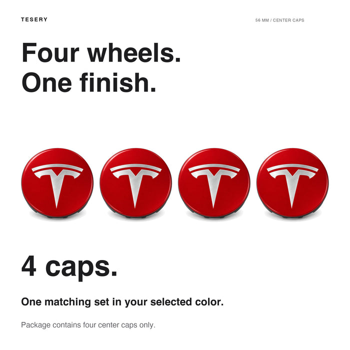 4 Pcs Hub Caps Covers Car for Tesla Model 3/Y/S/X (Diameter 56MM) - Tesery Official Store