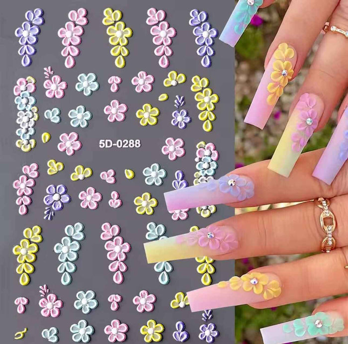 5D Flower Nail Stickers