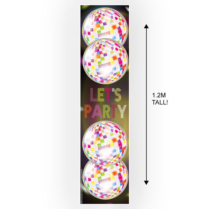 70's Retro 'Let's Party' Portrait Wall & Door Banner - 1.2m