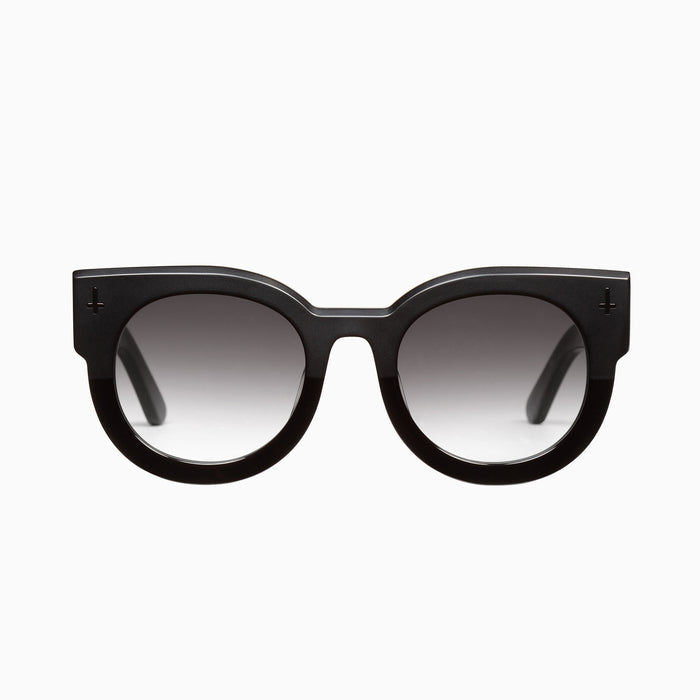 Matte to Gloss Black  w. Inverted Crosses  / Black Gradient Lens