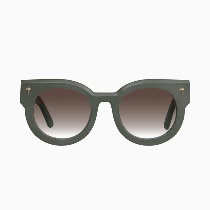 Matte Army Green / Brown Gradient Lens
