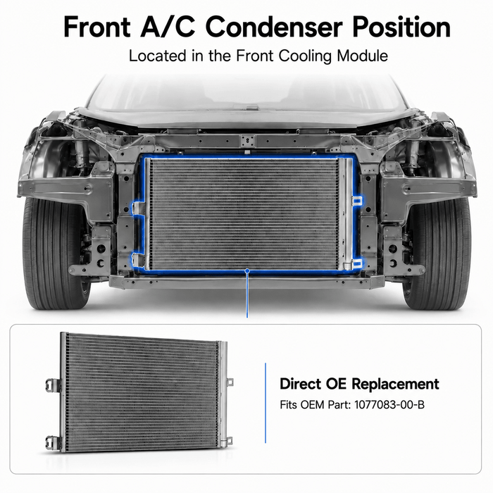 A/C Condenser for Tesla Model 3 2017–2020 (1077083-00-B) - Tesery Official Store
