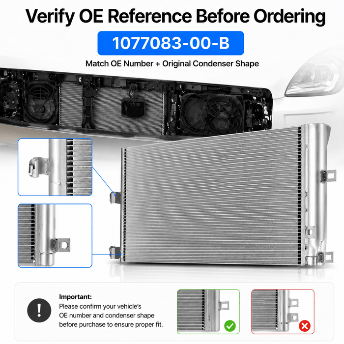 A/C Condenser for Tesla Model 3 2017–2020 (1077083-00-B) - Tesery Official Store