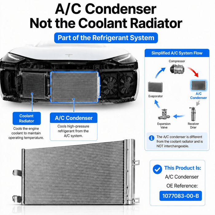 A/C Condenser for Tesla Model 3 2017–2020 (1077083-00-B) - Tesery Official Store
