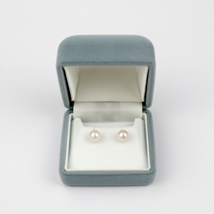 Akoya Pearl Stud Earrings 7.5-8.0mm Titanium