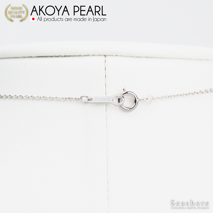 Akoya Seawater 6 Pearls Necklace - Women Elegant Luxury Natural SV925 Silver Chain Pendant, Wedding