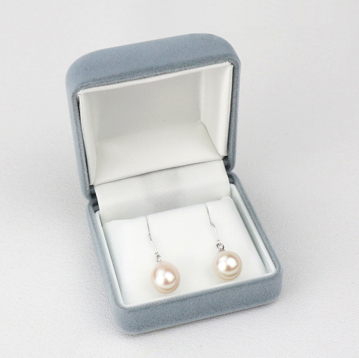 Akoya Seawater Baroque Pearl Hook Earrings - Women K18 White Gold Small Ear Stud Earring, Wedding
