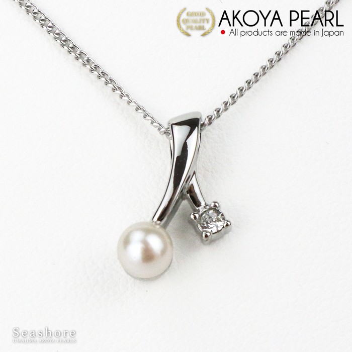 Akoya Seawater Pearl Moon & Star Pendant - Women Luxury Natural Silver Chain, Wedding Engagement