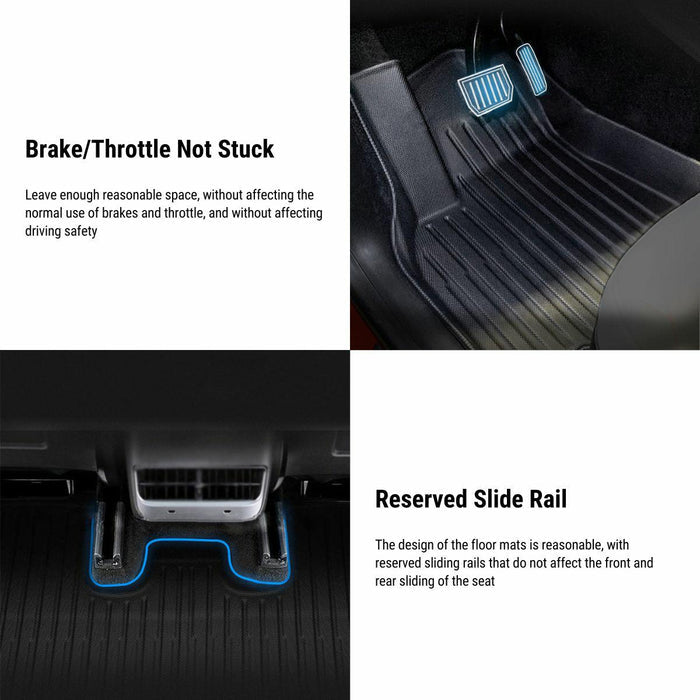 All Weather TPE Floor Mats for Tesla Model Y 7 Seats - Tesery Official Store