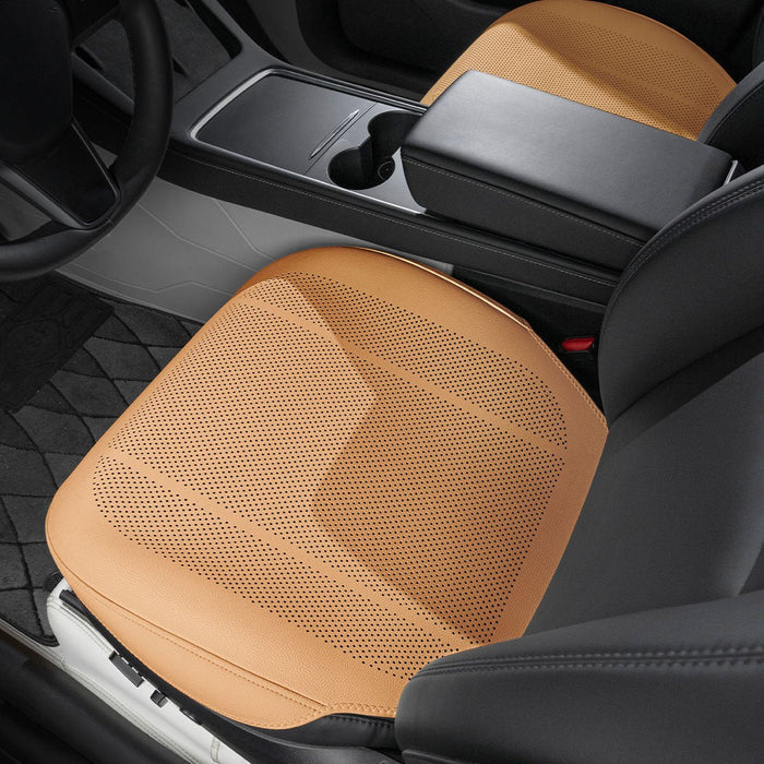 Tesla Model 3/Y/S/X (Excludes Model Y Standard) / Front Row Seat Covers  (2 Pieces) / Autumn Chestnut