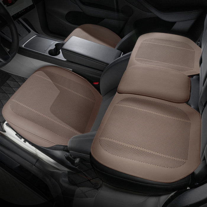 Tesla Model 3/Y/S/X (Excludes Model Y Standard) / Full Set of Car Seat Covers (3 Pieces) / Chestnut Brown