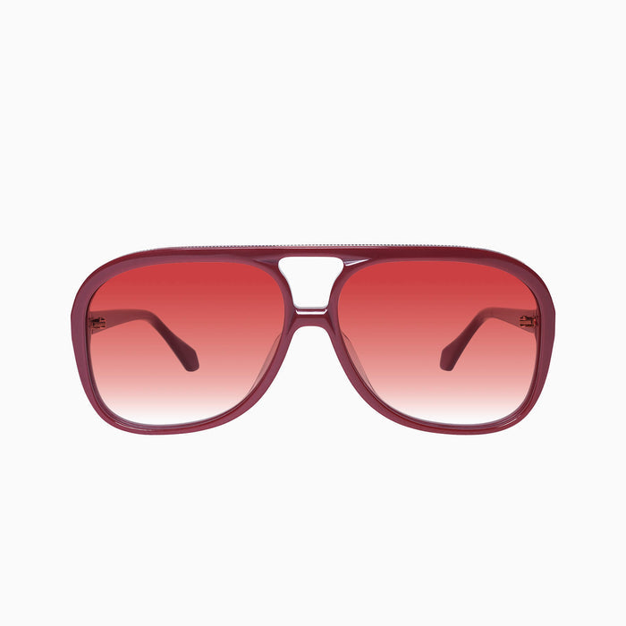 Burgundy w. Gold Metal / Red Gradient Lens