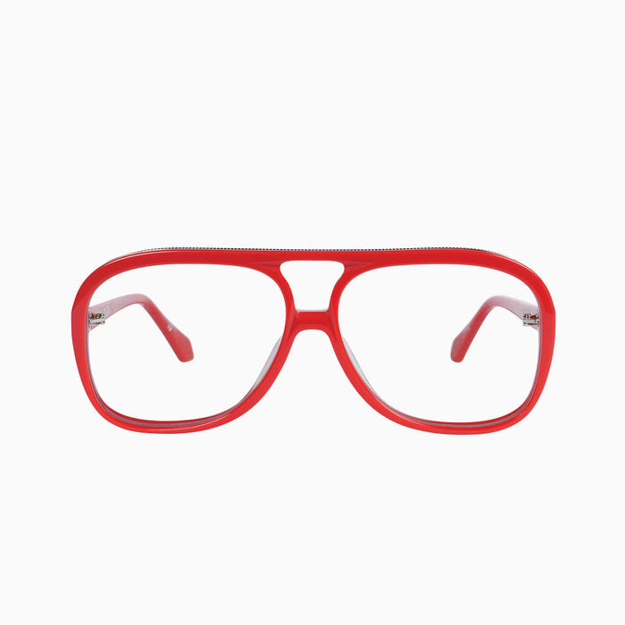 Red w. Gold Metal / Clear Blue Blocker Lens