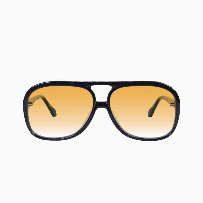 Gloss Black w. Gold Metal / Orange Gradient Lens