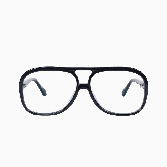 Gloss Black w. Gold Metal / Clear Blue Blocker Lens