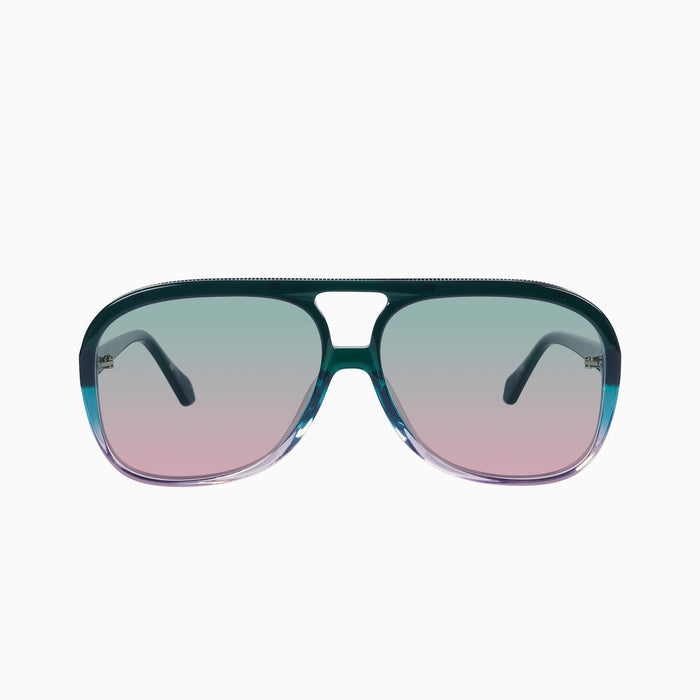 Forest Green Fade To Rose w. Gold Metal / Olive To Rose Gradient Lens