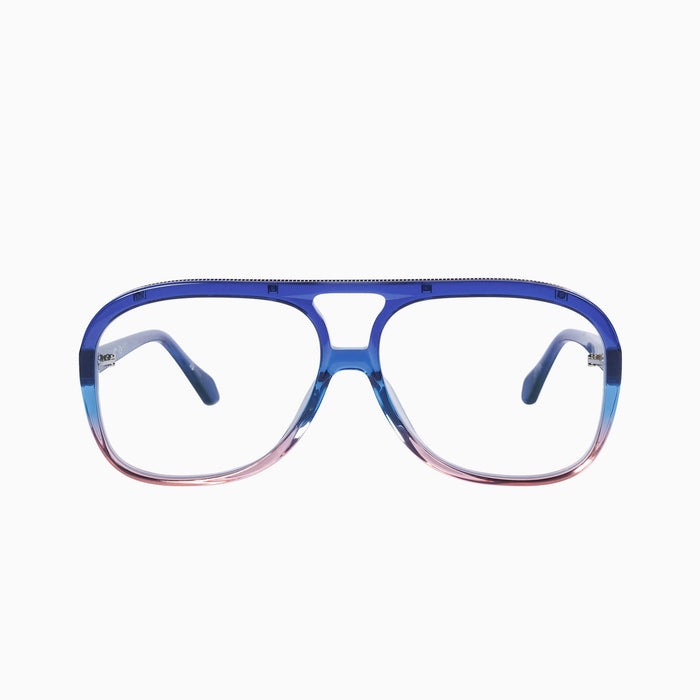 Blue Fade To Rose w. Gold Metal / Clear Blue Blocker Lens