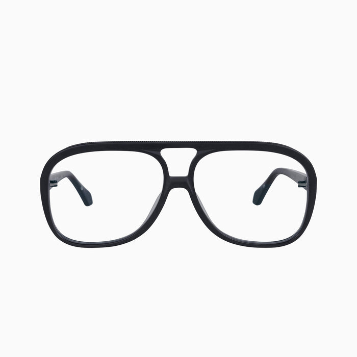 Matte Black w. Matte Black Metal / Clear Blue Blocker Lens