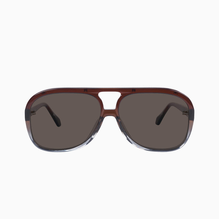 Transparent Chocolate Fade To Crystal w. Gold Metal / Brown Lens
