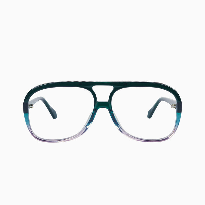 Forest Green Fade To Rose w. Gold Metal / Clear Blue Blocker Lens