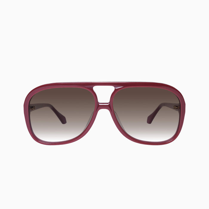 Burgundy w. Gold Metal / Brown Gradient Lens