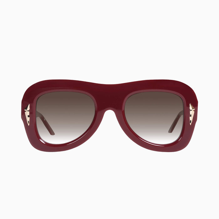 Burgundy w. Gold Metal / Brown Gradient Lens
