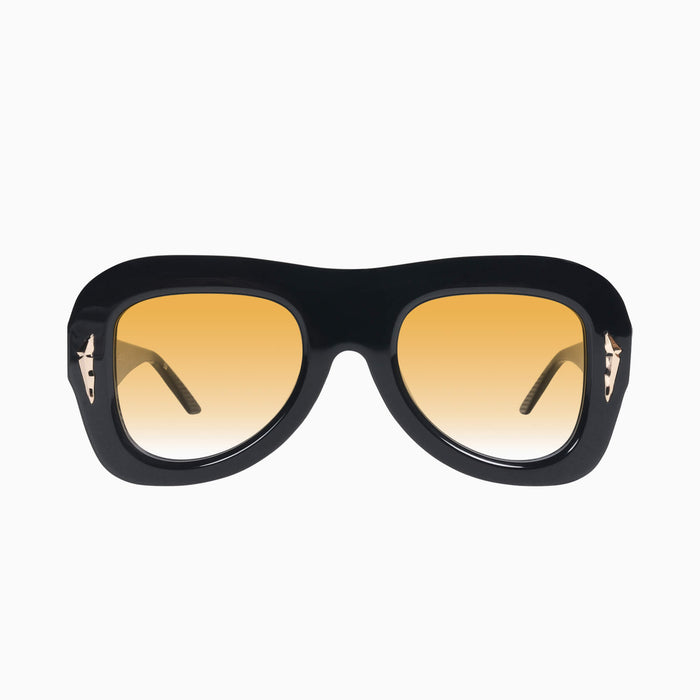 Gloss Black w. Gold Metal / Orange Gradient Lens