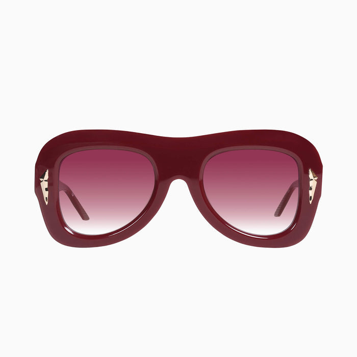 Burgundy w. Gold Metal / Rose Gradient Lens