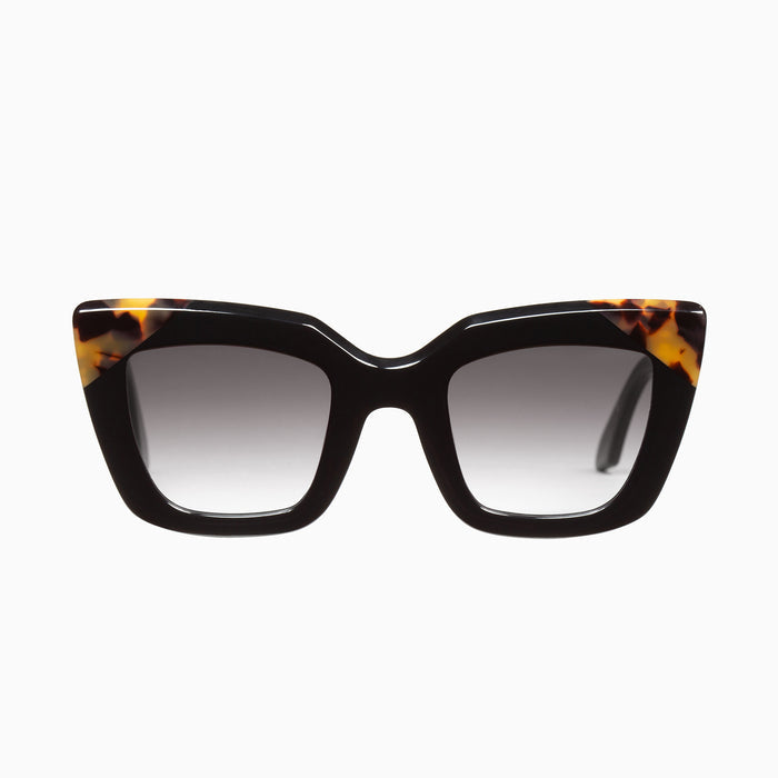 Gloss Black w. Tort Brow Corners / Black Gradient Lens