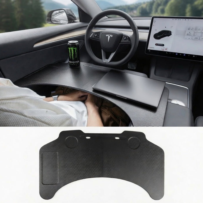 Carbon Fiber Pattern Foldable Working Tray Table for Model 3 Highland & Model Y Juniper | ABS - Tesery Official Store