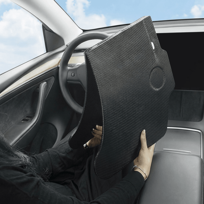 Carbon Fiber Pattern Foldable Working Tray Table for Model 3 Highland & Model Y Juniper | ABS - Tesery Official Store