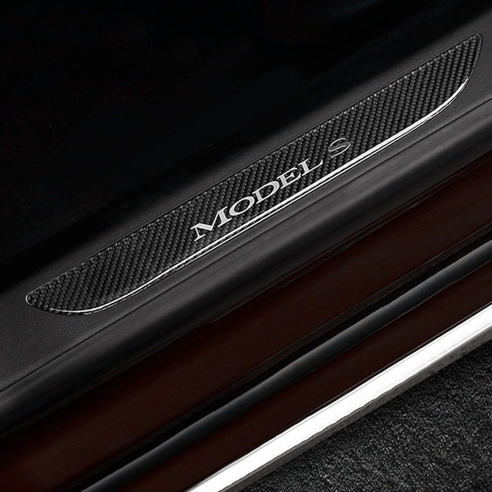 Carbon Fiber Textured Front Door Sill Protector for Tesla Model S 2016-2018 - Tesery Official Store
