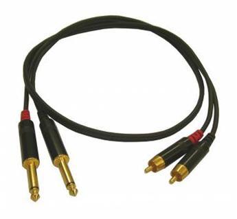 Cavo audio RCA630/1 Master Audio 2 RCA maschi + 2 Jack 6.3mm mono. Lunghezza 1 metro. - TechSoundSystem.com