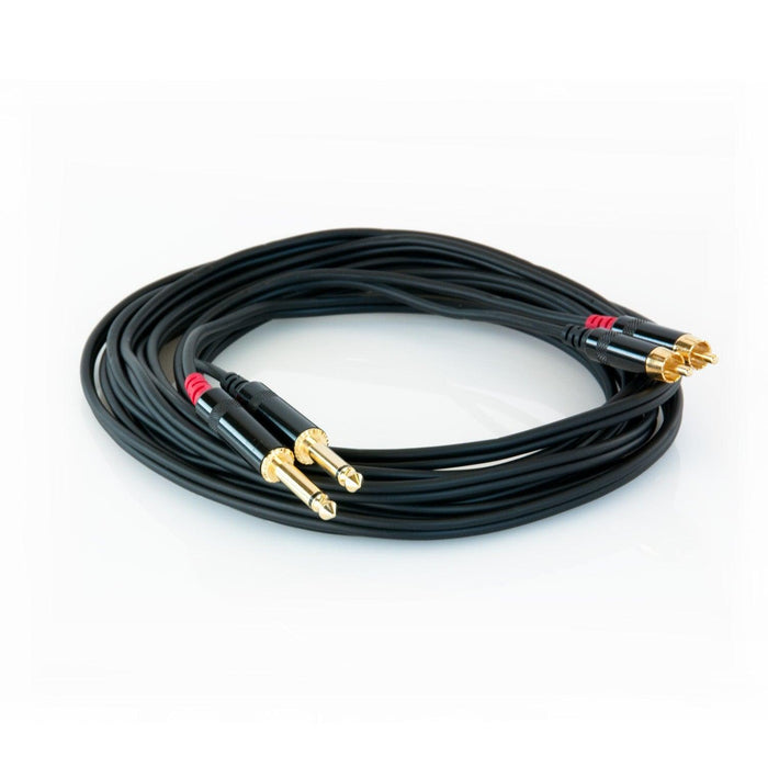 Cavo audio RCA630/5 Master Audio 2 RCA maschi + 2 Jack 6.3mm mono. Lunghezza 5 metri. - TechSoundSystem.com