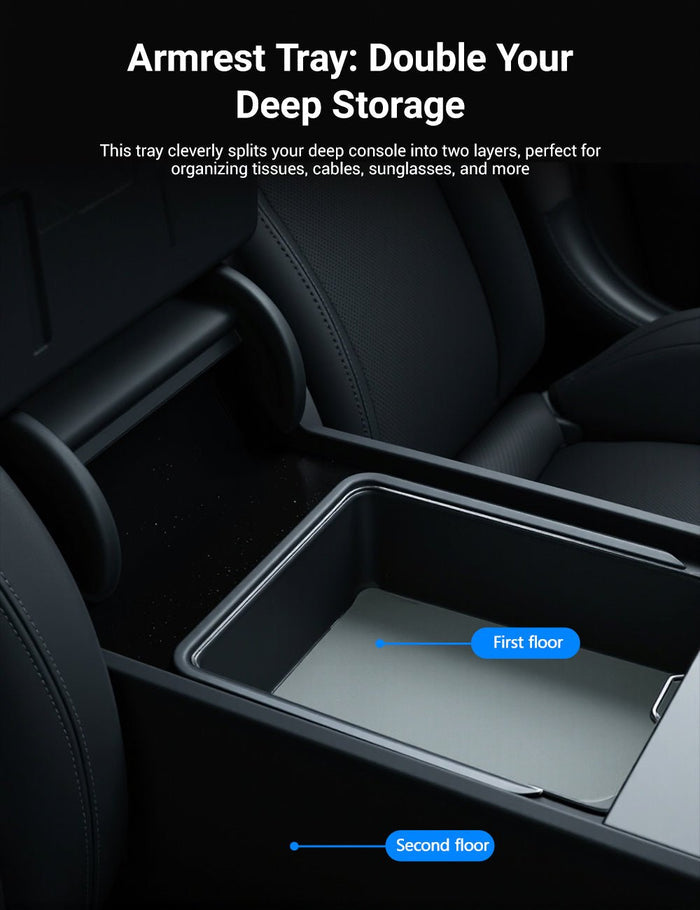 Center Console Tray Armrest Organizer for Tesla Model 3 Highland & New Model Y - Tesery Official Store