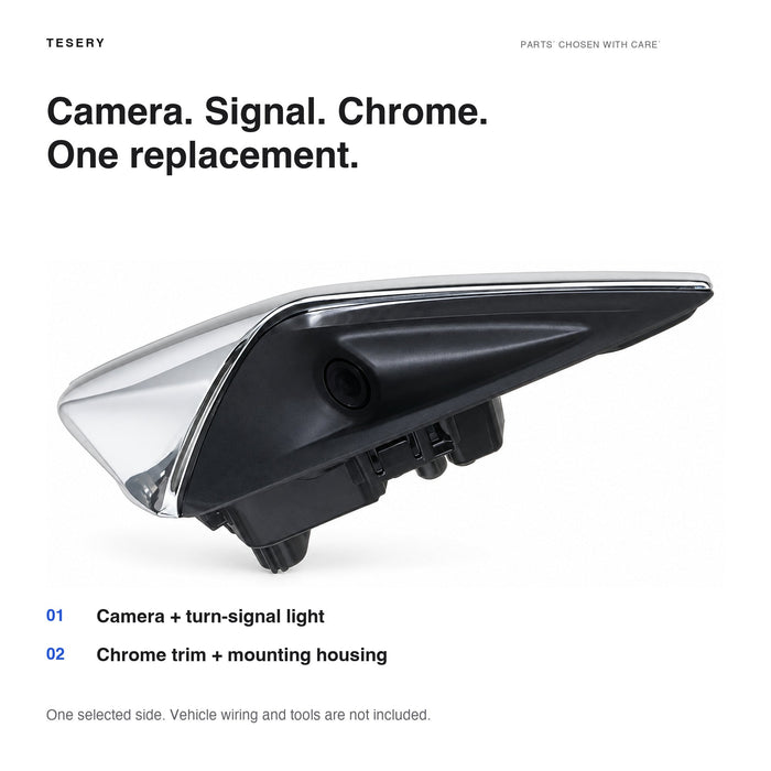 Chrome Side Repeater Camera for Tesla Model 3 (2017–2020) - Tesery Official Store