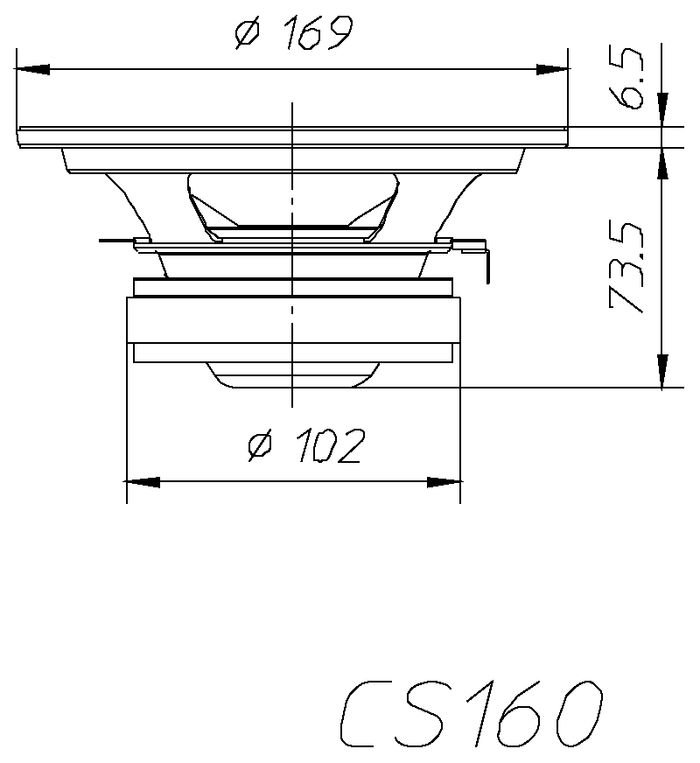 Ciare CS160 subwoofer a doppia bobina da 40+40 W RMS a 4+4 Ohm e diametro 160 mm - TechSoundSystem.com