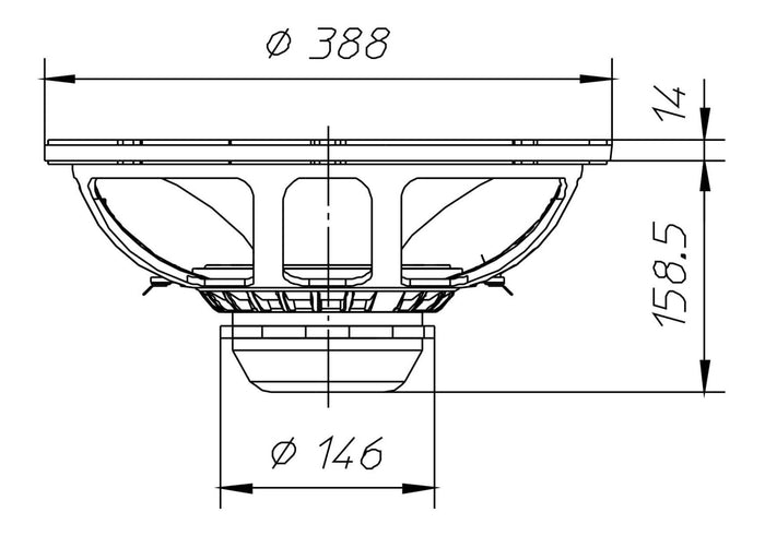 Ciare NDH15-3LW-22 subwoofer con potenza di 800 W e 350 W RMS a 2+2 Ohm 15" - TechSoundSystem.com