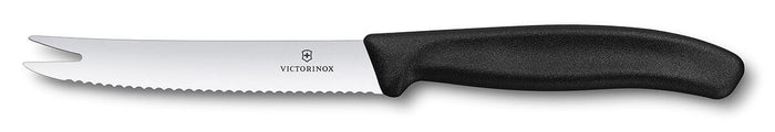 Couteau à fromage/saucisson Victorinox Swissclassic lame crantée 2 pointes 11cm