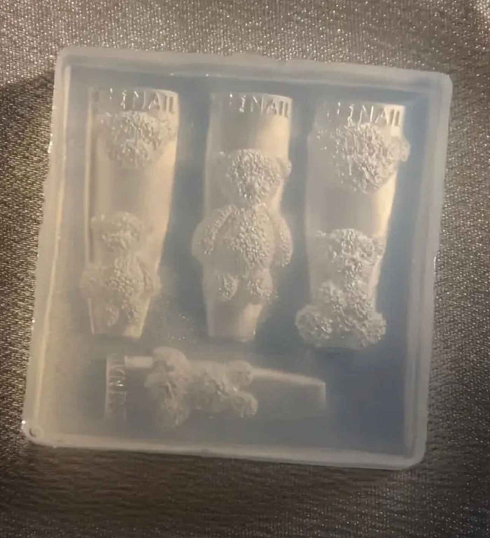 🧸 “Cuddle Bear 3D Silicone Mold – Textured Teddy Nail Mold”