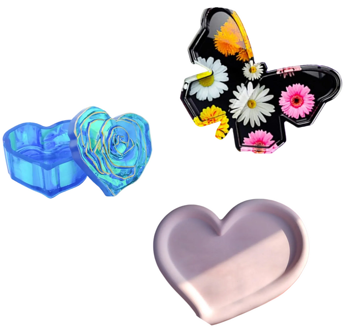Custom heart shaped Dappen Dish and matching Charm Tray.