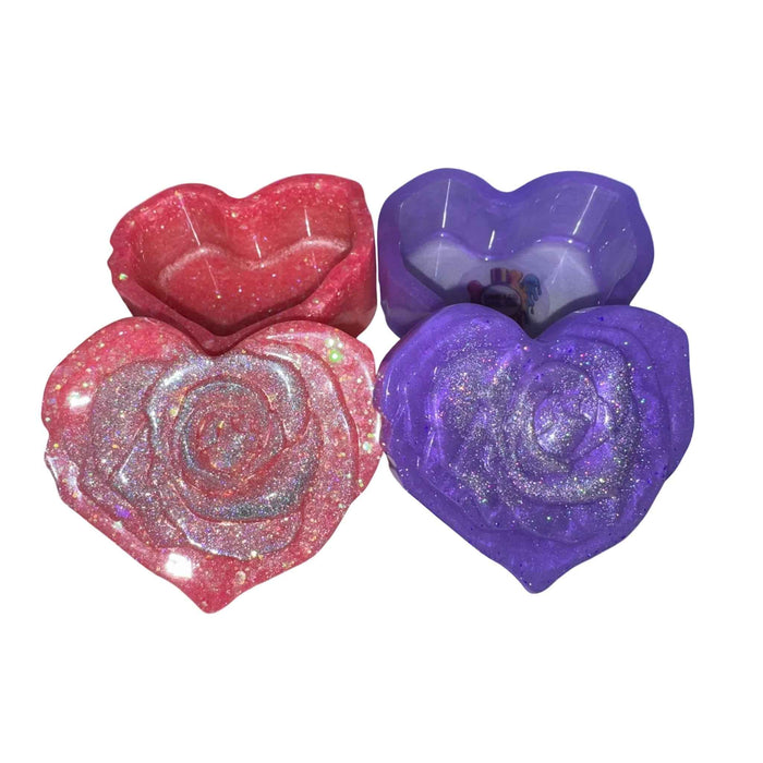 Custom heart shaped Dappen Dish and matching Charm Tray.