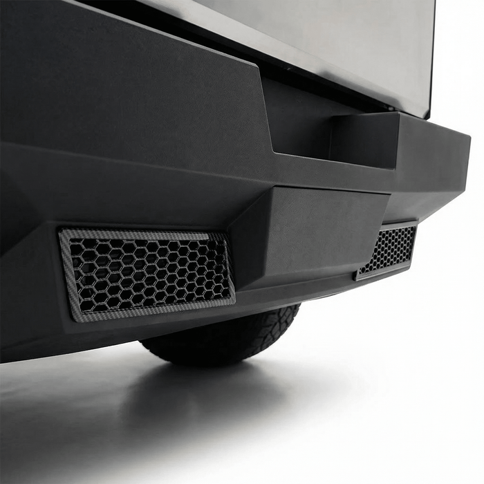 Cybertruck Rear Bumper Honeycomb Trim Cover – Carbon Fiber Style Protective Guard - Tesery Official Store
