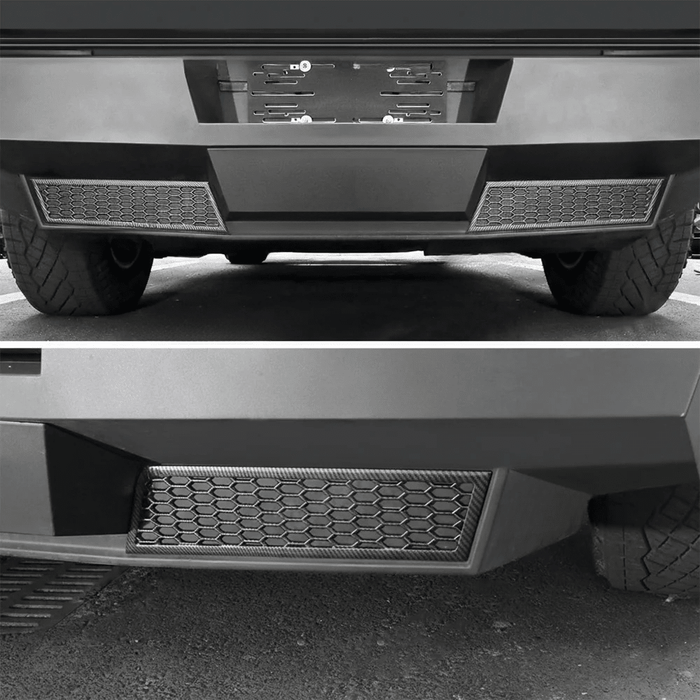 Cybertruck Rear Bumper Honeycomb Trim Cover – Carbon Fiber Style Protective Guard - Tesery Official Store