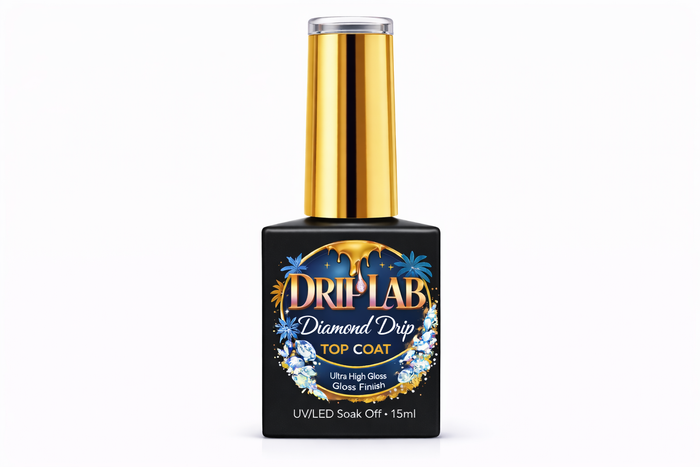 💎 Diamond Drip No-Wipe Gloss Top Coat – Ultra High Shine Gel | 15ml - Drip Lab Nail Co.