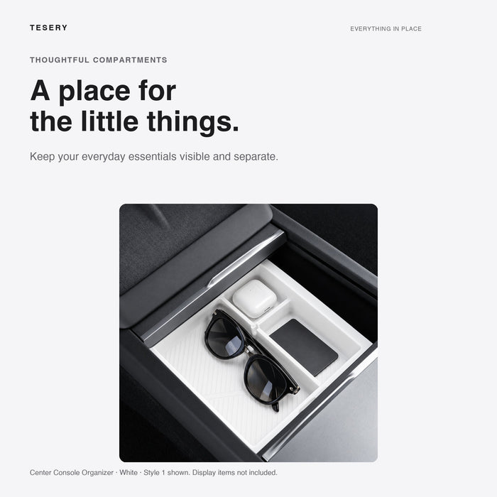 Double-Layer Center Console Tray for Model 3 Highland / Model Y Juniper / YL - Tesery Official Store